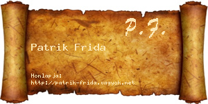 Patrik Frida névjegykártya